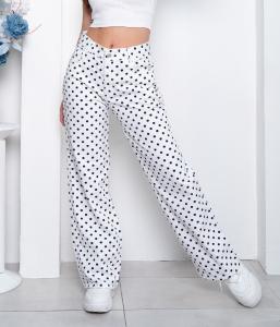 'art 311-6bla' 36 al 46 Wide Leg Blanco + Polka Dots Lunares Grandes "trend"