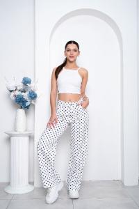 'art 311-6bla' 36 al 46 Wide Leg Blanco + Polka Dots Lunares Grandes "trend" - Miniatura 4