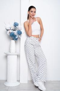 'art 311-6bla' 36 al 46 Wide Leg Blanco + Polka Dots Lunares Grandes "trend" - Miniatura 5