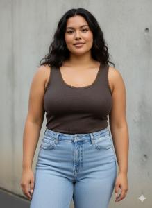 N05 Musculosa con Puntilla Plus Size