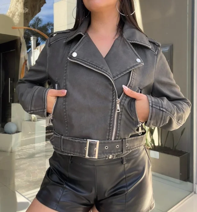 Campera Ecocuero con Cinto
