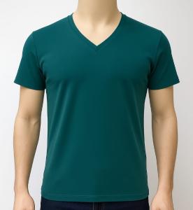 Remera Cuello V Verde Ingles