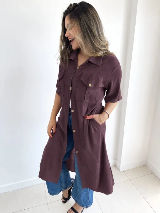 Camisa Larga Manga Corta