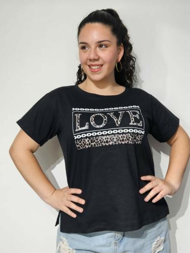 Remera Talle Único 4/5 Algodón Peinado Plastisol - Miniatura 3