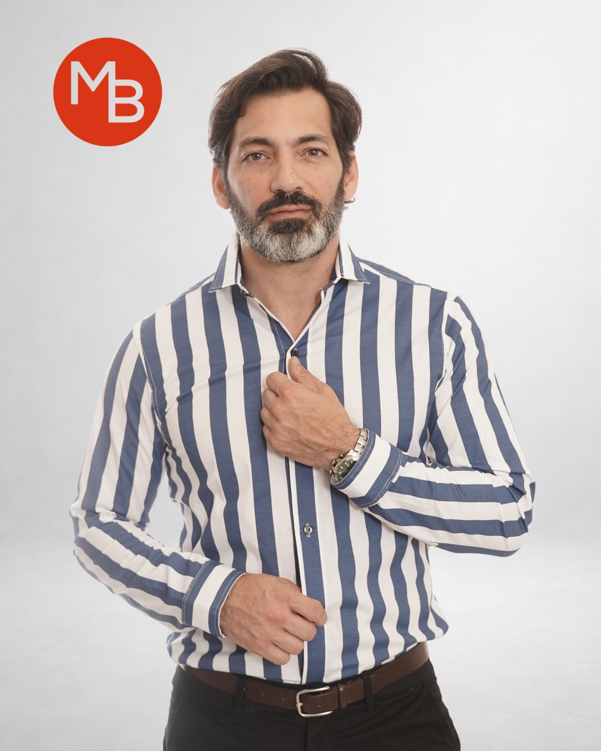 Camisa Elastizada Entallada Raya Ancha - 2.jpg