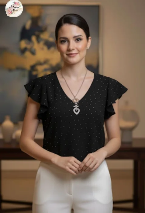 Musculosa Brillo Volado
