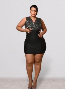 Vestidos Microfibra Lycra Calidad Premium Lentejuelas - Miniatura 2