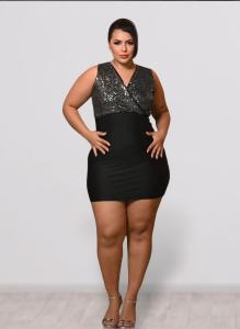 Vestidos Microfibra Lycra Calidad Premium Lentejuelas - Miniatura 3