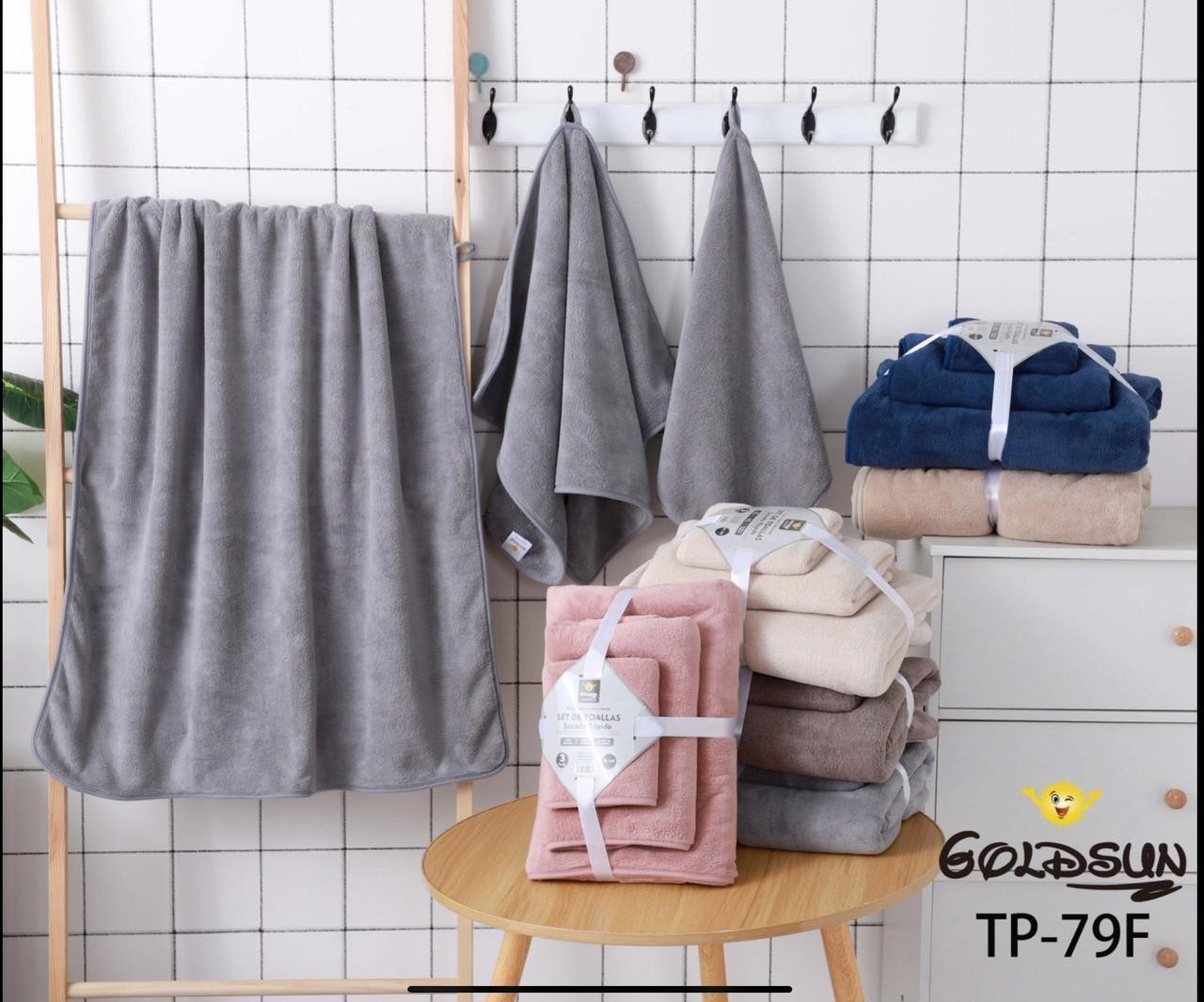 Set Toalla 3 Piezas Goldsun Liso - Imagen 2