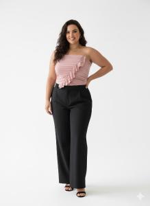 G13 Top Strapless con Volados, Plus Size
