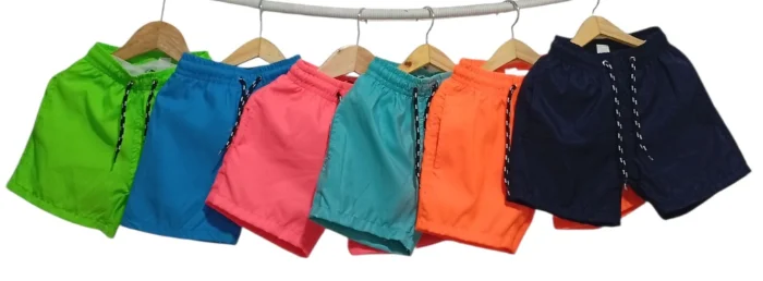 Short de Playa Liso para Niño con Suspensor Bolsillos