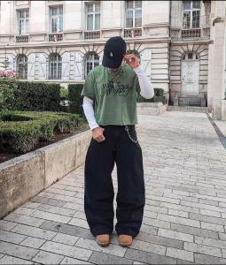 Jeans Baggy con Tira Hombre  Pantalon Ancho Pinterest 2000's Moda Caballero  Promos - Miniatura 1