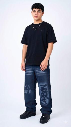 Jeans Baggy con Tira Hombre  Pantalon Ancho Pinterest 2000's Moda Caballero  Promos - Miniatura 3