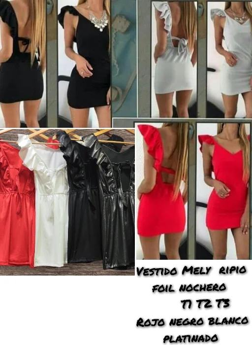 Vestido  Fiesta C/ Bolado  C/ Escote Espalda