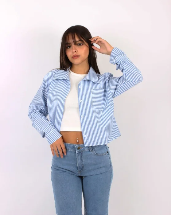 Camisa Corta Rayada