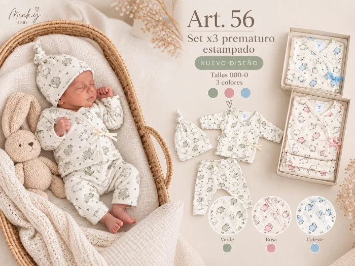 Set en Caja Prematuro Estampado Micky Baby Art.56 T.(000-00-0)