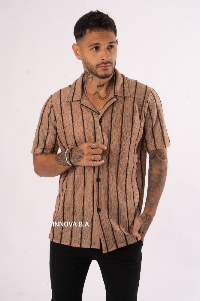 Camisa Crochet C.rayas - Imagen 2