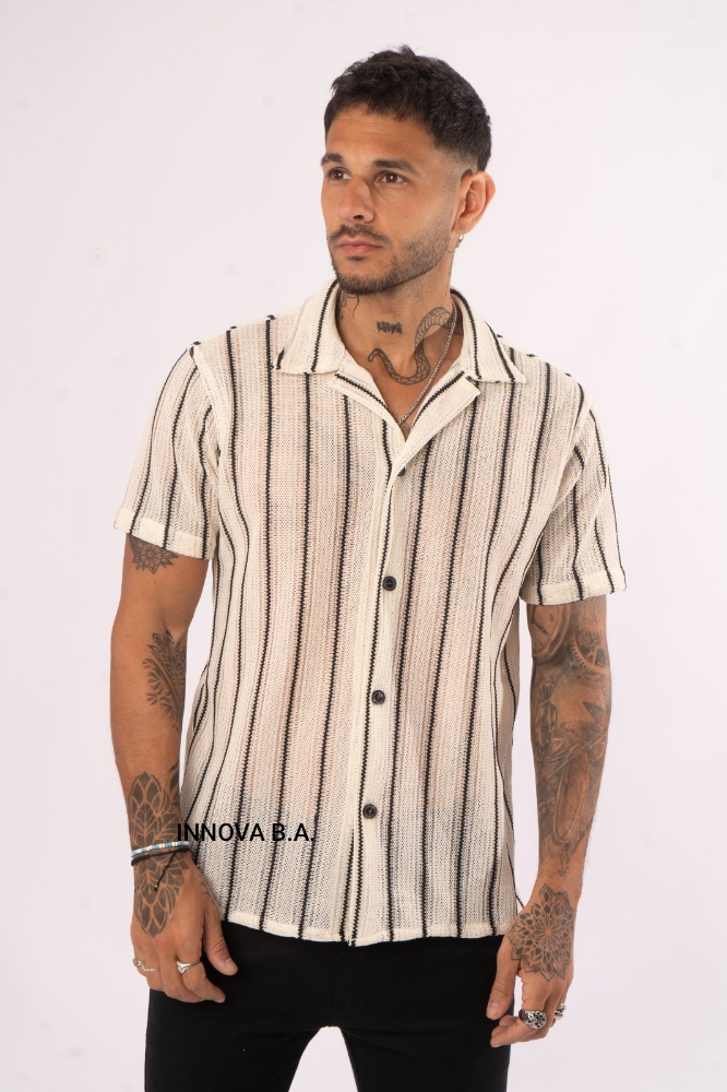 Camisa Crochet C.rayas - Imagen 3
