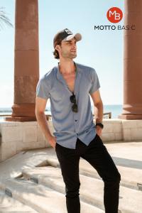 Camisa Cuello Mao Lino Liso T Común