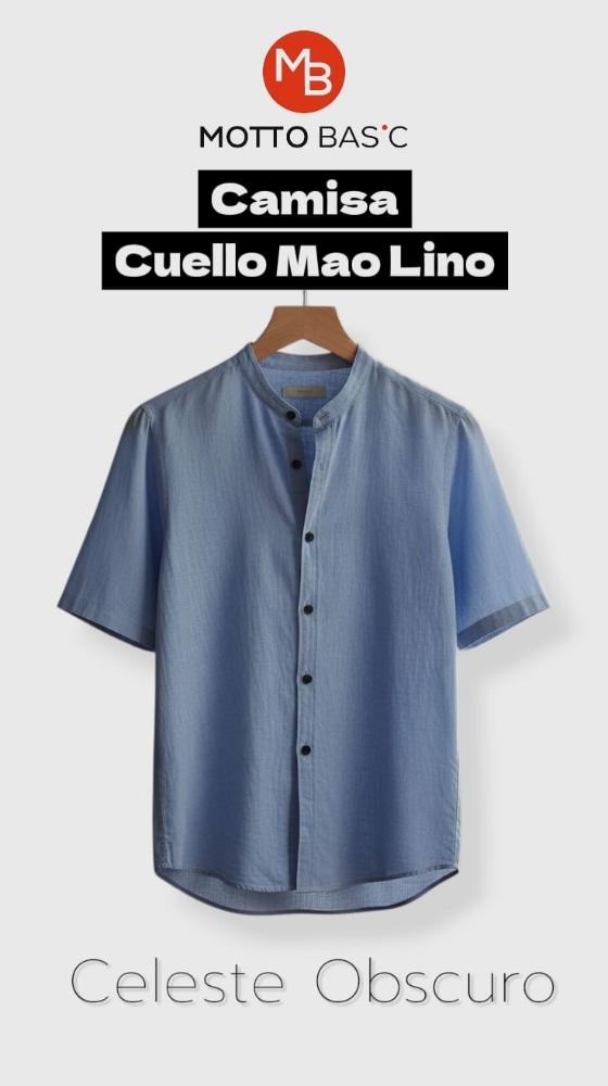 Camisa Cuello Mao Lino Liso T Común - Imagen 2