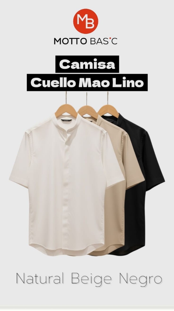 Camisa Cuello Mao Lino Liso T Común - Imagen 3