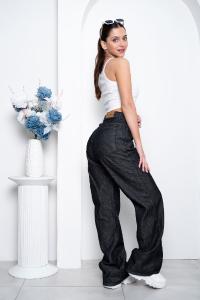 'art 160-6' 36 al 46 Wide Leg Negro + Raw Denim "trend" - Miniatura 3