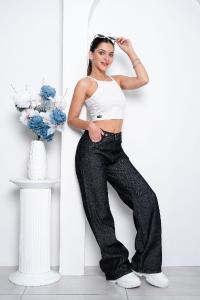 'art 160-6' 36 al 46 Wide Leg Negro + Raw Denim "trend" - Miniatura 5