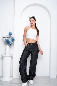 'art 160-6' 36 al 46 Wide Leg Negro + Raw Denim "trend" - Miniatura 6