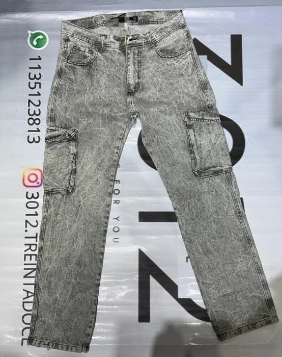 Mom Cargo Premium Gris Claro Nevado