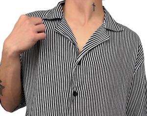 Camisas Lino Overzise  Estilo Boxi  a Rayas