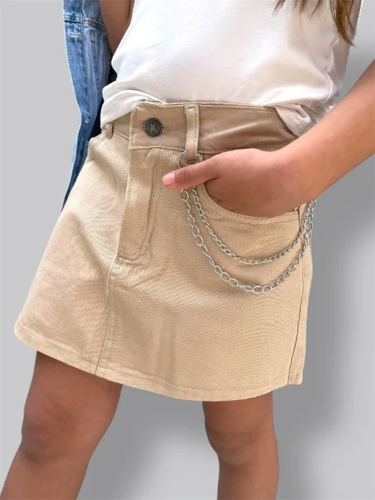Short Pollera de Nena Beige