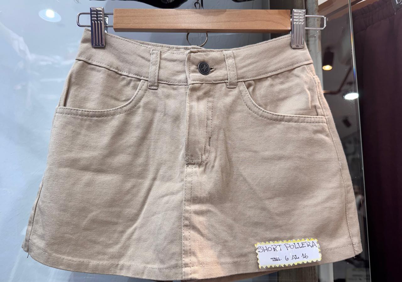 Short Pollera de Nena Beige - Imagen 3