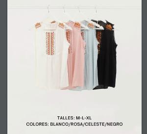 Musculosa Bordada Importada C/puntilla