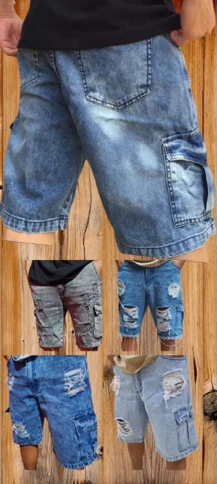 Bermudas Cargo Baggis Jeans