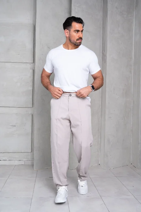 Pantalón Sastrero con Costura Central Boton y Cierre