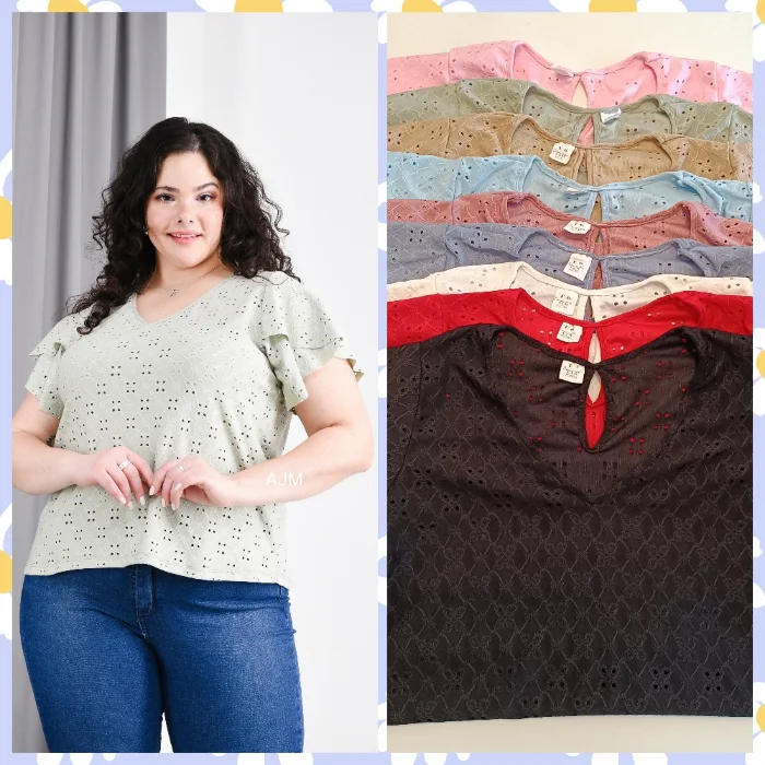 Broderie Elastizada con Manga Tulipán