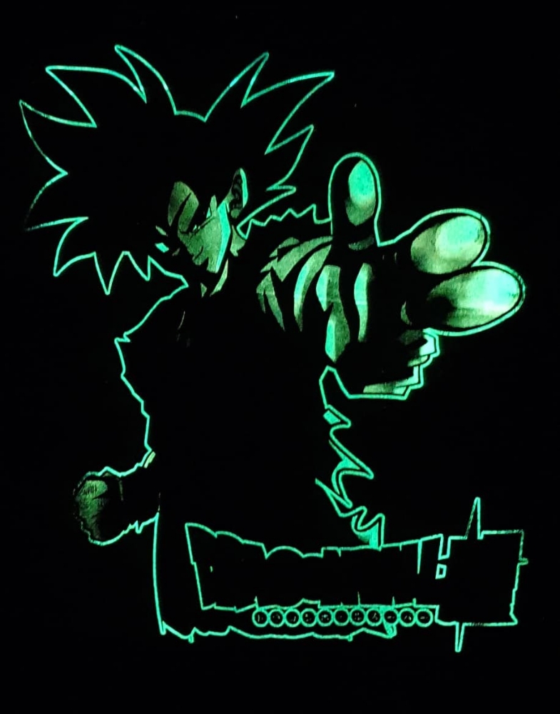 Remeras de Adulto Goku Dios Brillan en Oscuridad - Imagen 2