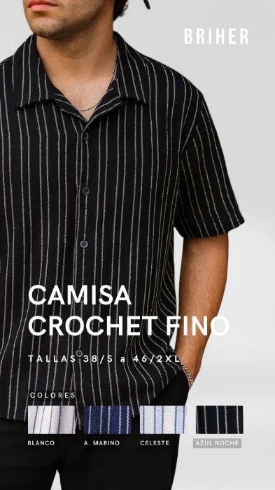 Camisas Crochet  a Rayas