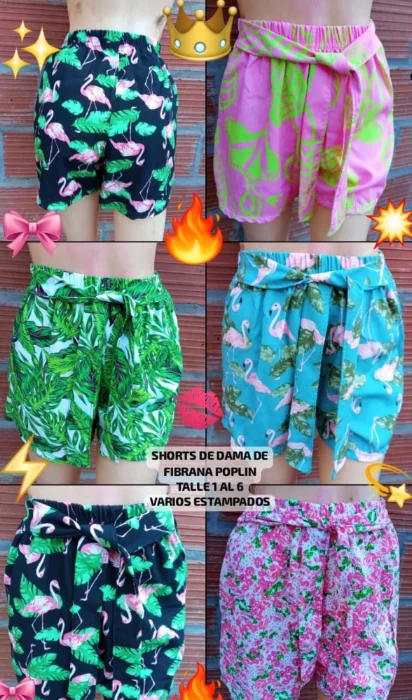 Short Fibrana con Lazo Dama