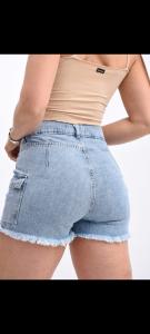 Short Jean Cargo Celeste Mujer   Pantalon Corto Bolsillos  Dama   Promos Mayoristas - Miniatura 7
