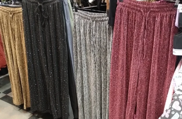 Pantalones Palazos con Brillo para Fiesta