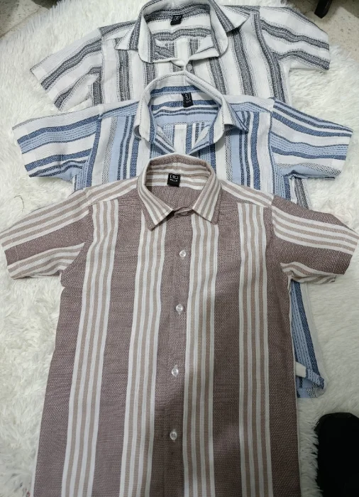 Camisa Clásica Manga Corta Crochet Fino