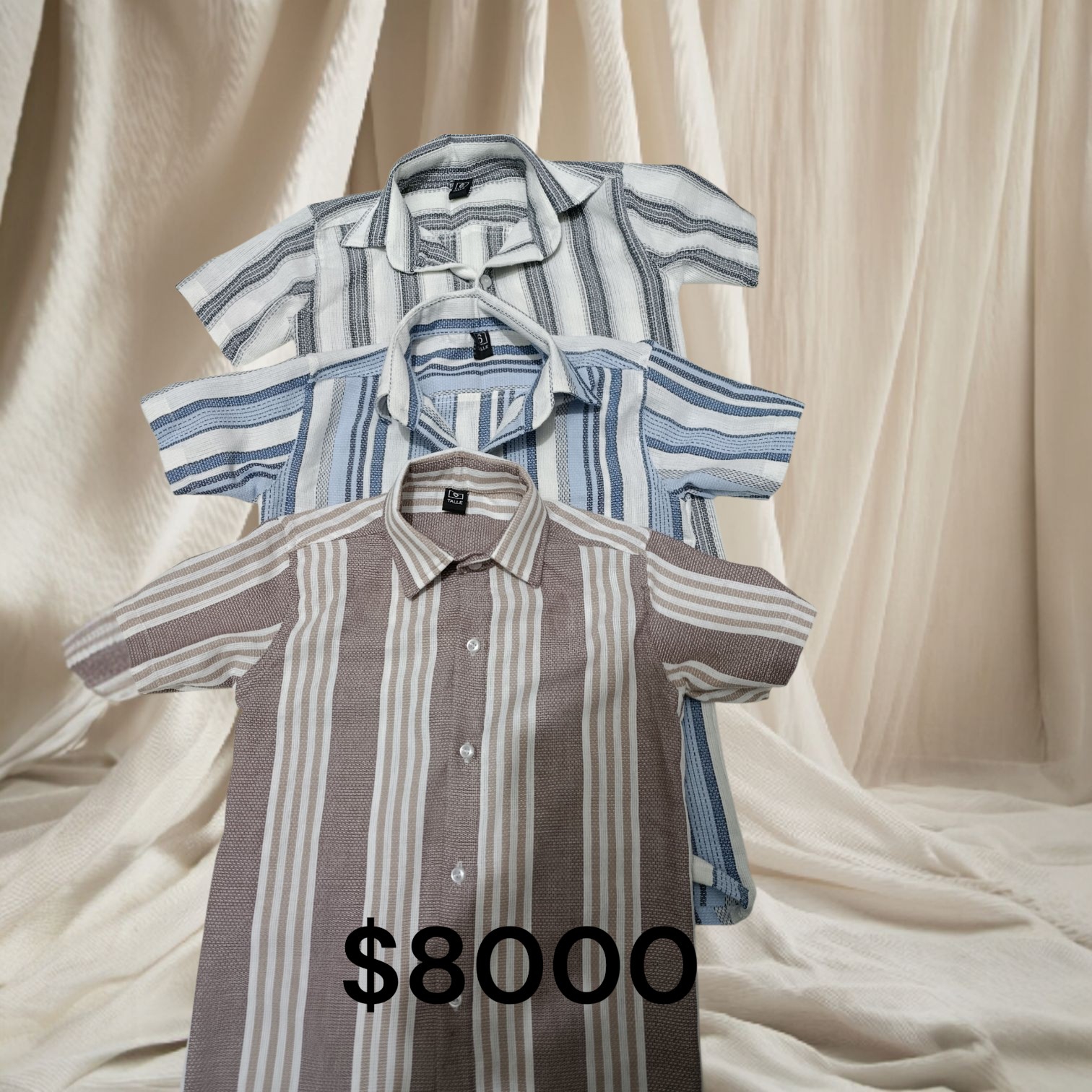 Camisa Clásica Manga Corta Crochet Fino - Imagen 3