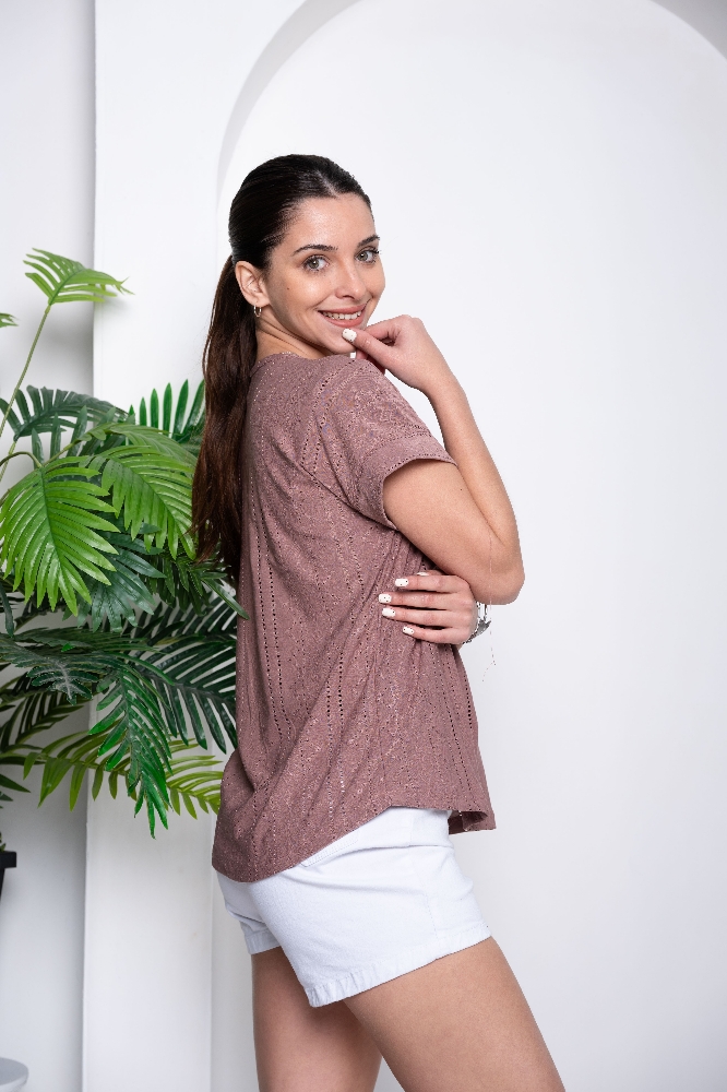 Remera Mng Japonesa Escote ((v)) Brodery Punto - Imagen 5