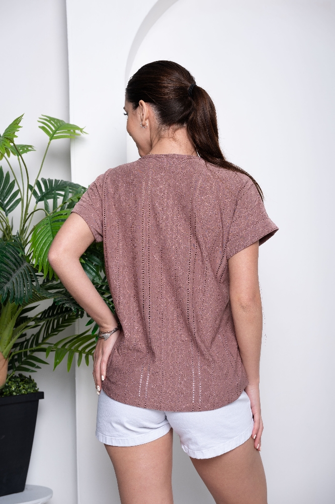 Remera Mng Japonesa Escote ((v)) Brodery Punto - Imagen 3