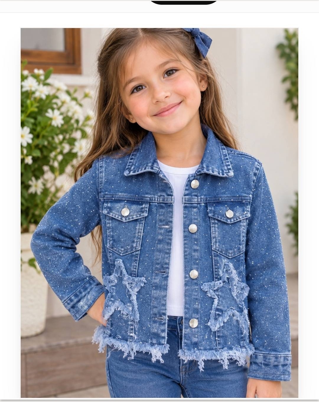 Camperas Jeans de Nenas Mom con Estrella y Brillos - Imagen 2