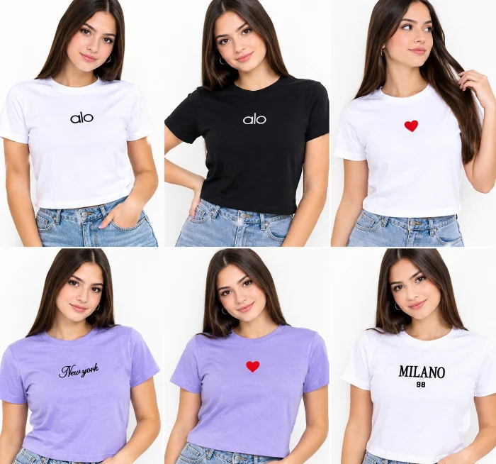 Pack de 5 (  Baby Tee ) Algodon con Lycra