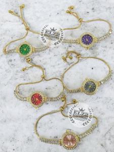 Reloj Pulsera con Brillo Strass Redondo - Miniatura 3
