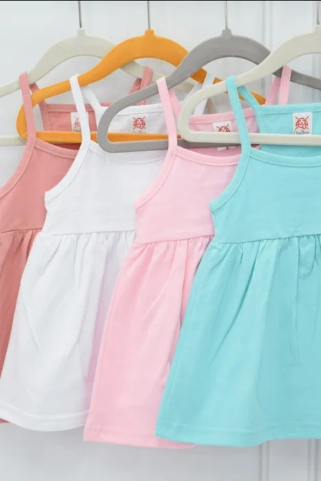 Vestido Liso con Tiras de Beba
