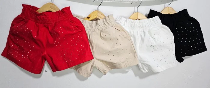 Shorts de Bengalina con Stras para Niña